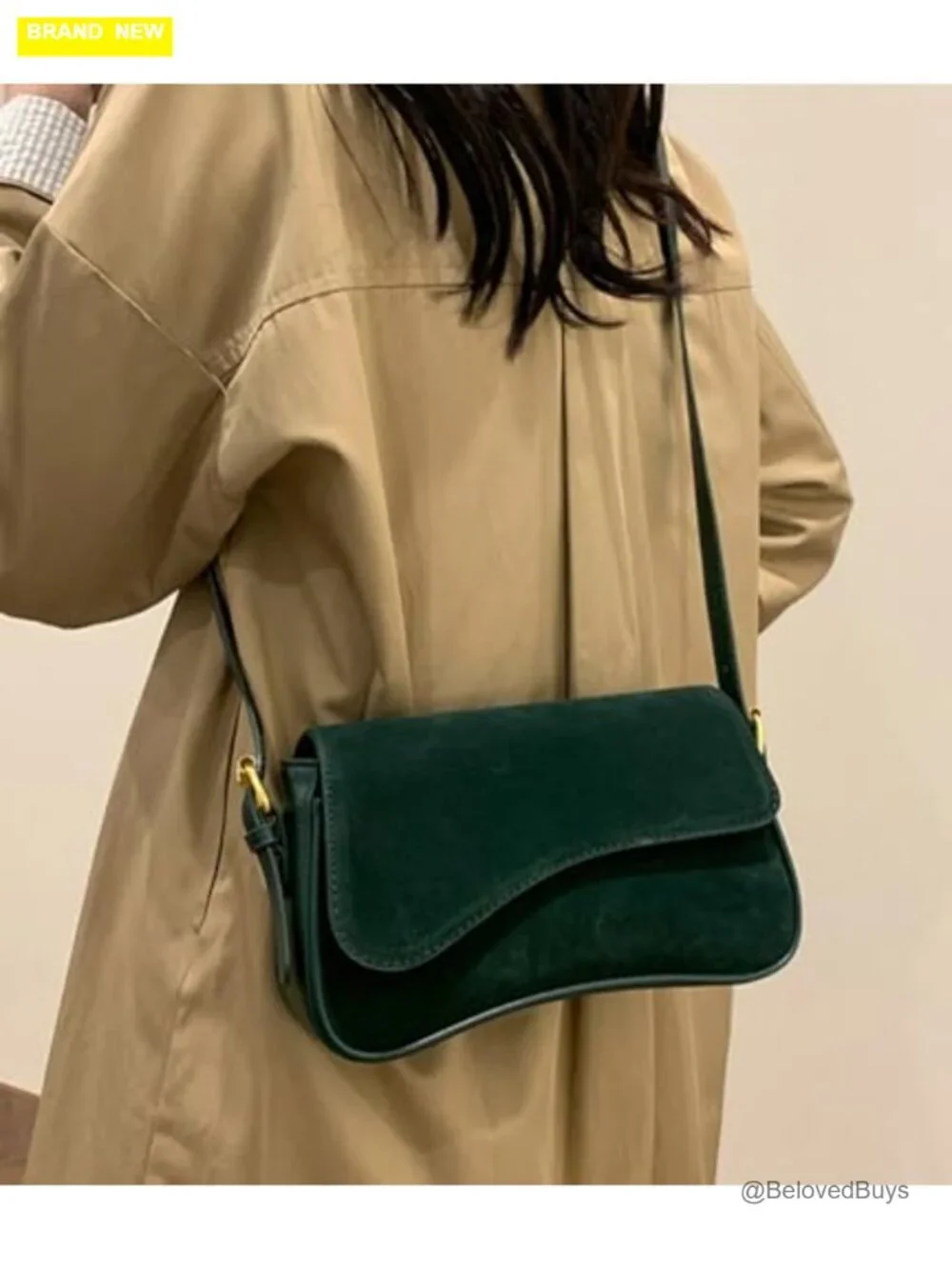 Suede Hobo Shoulder Bag Crossbody Tote Handbag Retro Winter Fall Work Travel